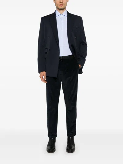 Jacob Cohen Men's Crop Slim Single Pence Henry Pant In Blue
