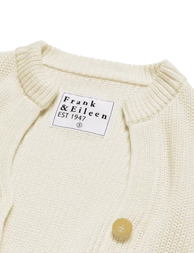 Frank & Eileen Montecito Cotton Cardigan In Ivory