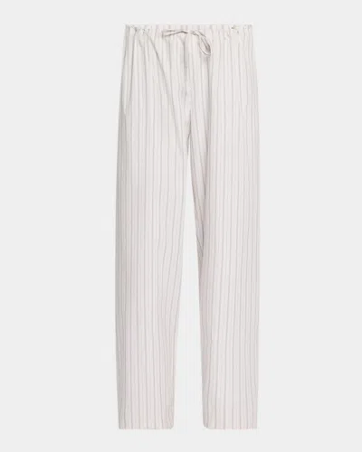 The Row Hypnosta Trousers In White With Stripes In White  Graphite