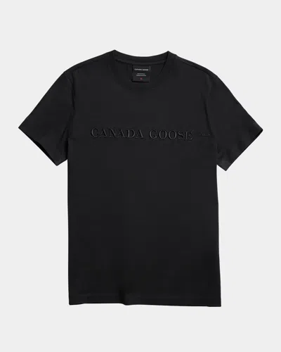 Canada Goose Big Chest Mini Embroidered T-shirt For Men In Black
