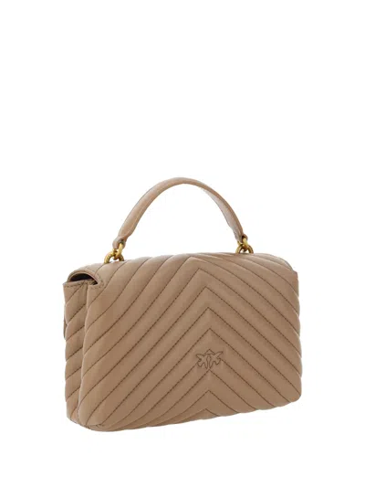 Pinko Big Lady Love Bag Puff Chevron In Gold