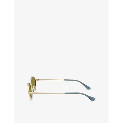 Ray Ban Womens Gold Rb3757 Kai Oval-frame Metal Sunglasses In Gold