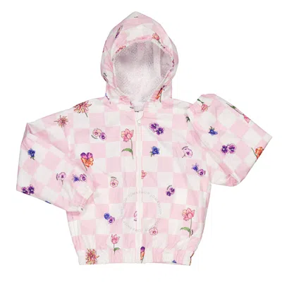 Young Versace Girls Check Blossom Jacket In White