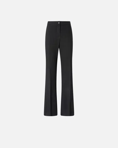Pinko Tailored High-waisted Flared Trousers With Polished Button Detail In Black