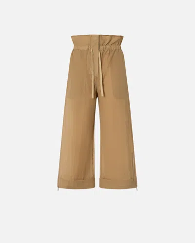 Pinko Jupe-culotte Large En Tissu Léger In Light Brown