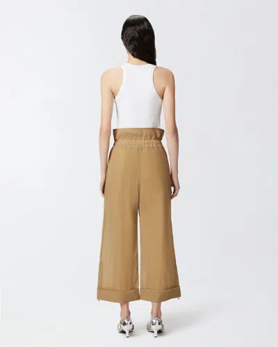 Pinko Jupe-culotte Large En Tissu Léger In Light Brown