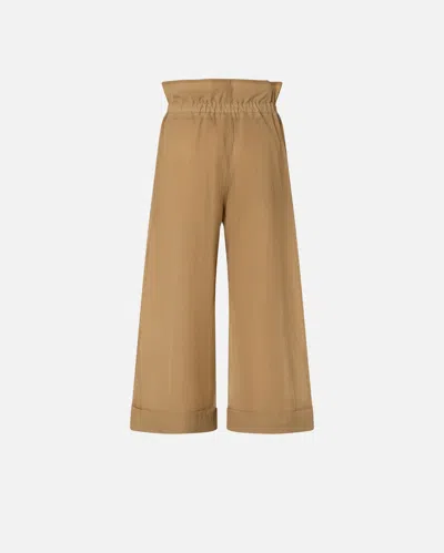 Pinko Jupe-culotte Large En Tissu Léger In Light Brown