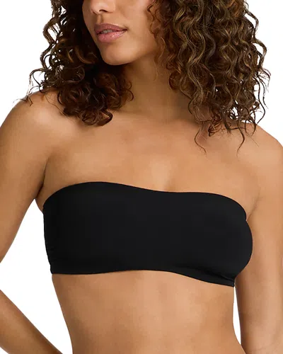 Commando Double Take Lace-paneled Stretch Bandeau Bra In Black