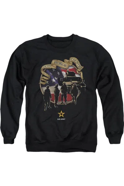 Gildan U. S. Army Duty Honor Country Adult Crewneck Sweatshirt In Black