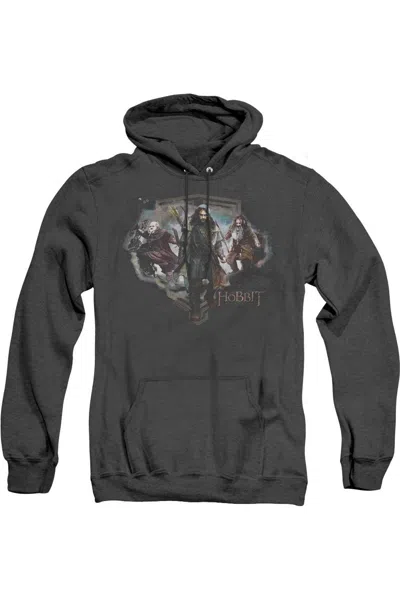 Gildan The Hobbit Three Dwarves Adult Heather Hoodie / Hooded Sweatshirt In Black
