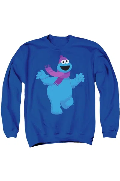 Gildan Sesame Street Furry Friends Forever! Cookie Monster Adult Crewneck Sweatshirt In Blue