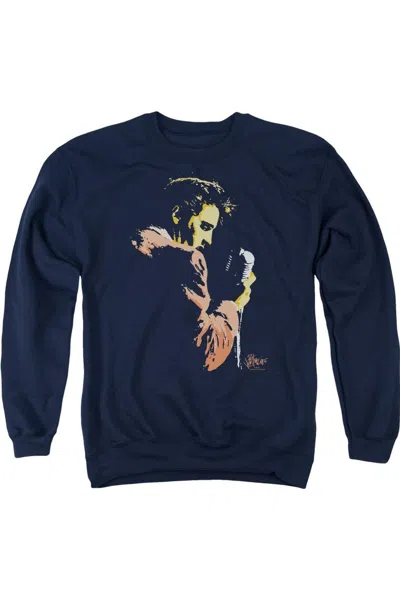 Gildan Elvis Presley Early Elvis Adult Crewneck Sweatshirt In Blue