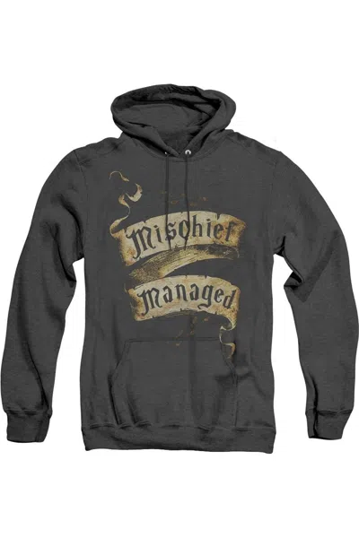 Gildan Harry Potter Mischief Managed Adult Heather Hoodie / Hooded Sweatshirt In Black