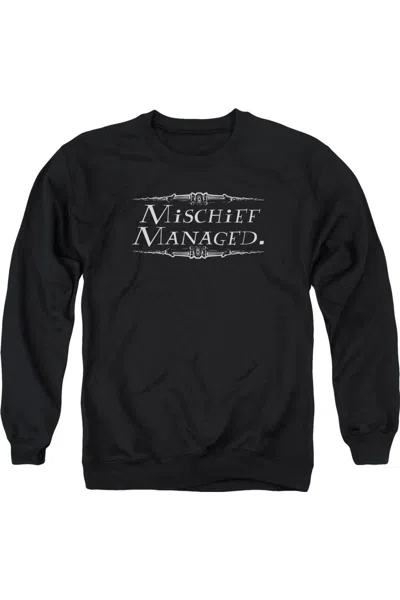 Gildan Harry Potter Mischief Managed Adult Crewneck Sweatshirt In Black