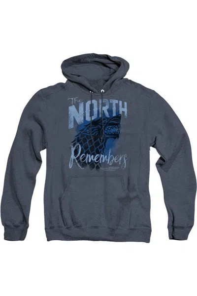 Gildan Game Of Thrones The North Remembers Adult Heather Hoodie / Hooded Sweatshirt In Blue