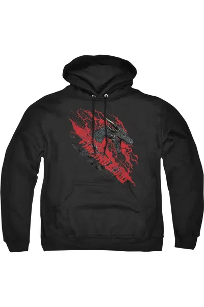 Gildan Game Of Thrones Fire And Blood Dragon Adult Pull Over Hoodie / Hooded Sweatshirt In Black