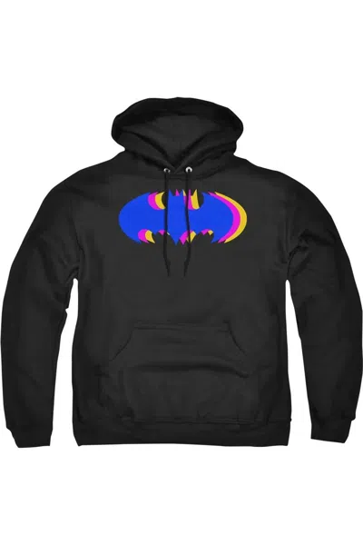 Gildan Batman Tri Colored Symbol Adult Pull Over Hoodie / Hooded Sweatshirt In Black