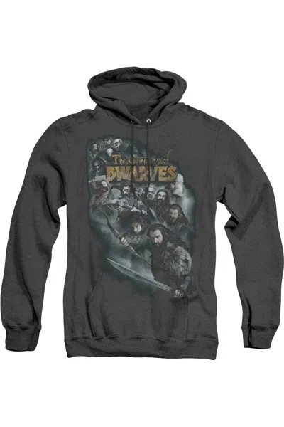 Gildan The Hobbit Company Of Dwarves Adult Heather Hoodie / Hooded Sweatshirt In Black