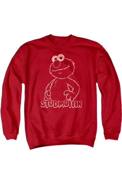 Gildan Sesame Street Studmuffin Adult Crewneck Sweatshirt In Red