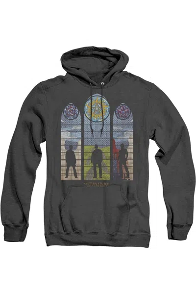 Gildan Supernatural Stained Glass Adult Heather Hoodie / Hooded Sweatshirt In Black