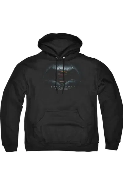 Gildan Batman V Superman Logo Adult Pull Over Hoodie / Hooded Sweatshirt In Black