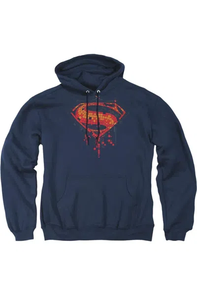 Gildan Batman V Superman Tech Super Logo Adult Pull Over Hoodie / Hooded Sweatshirt In Blue