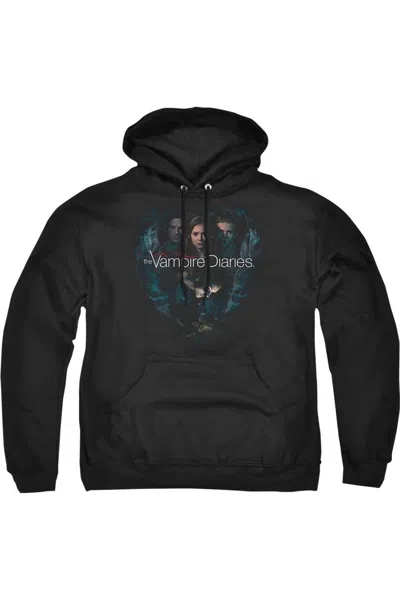 Gildan Vampire Diaries Hearts Desire Adult Pull Over Hoodie / Hooded Sweatshirt In Black