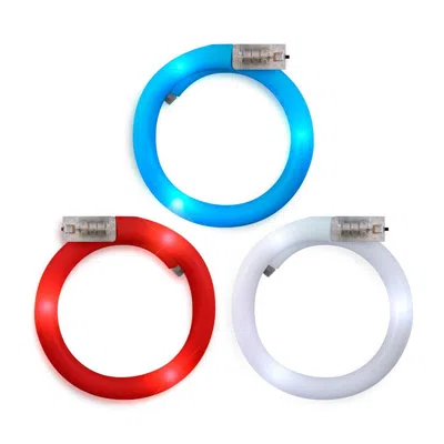 Blinkee Adjustable Assorted Color Light Up Patriotic Tube Bracelets For 4th Of July Red White & Blue- Pack O
