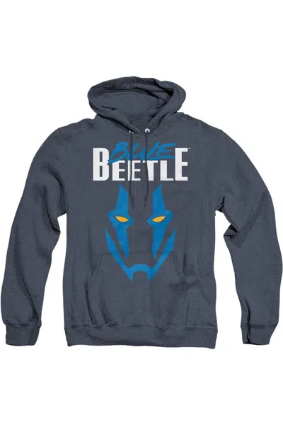 Gildan Blue Beetle (2023) Mask Adult Heather Hoodie / Hooded Sweatshirt In Blue
