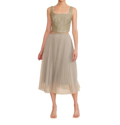 Lucy Paris Sharlene Pleated Tulle Skirt In Sage In Multi
