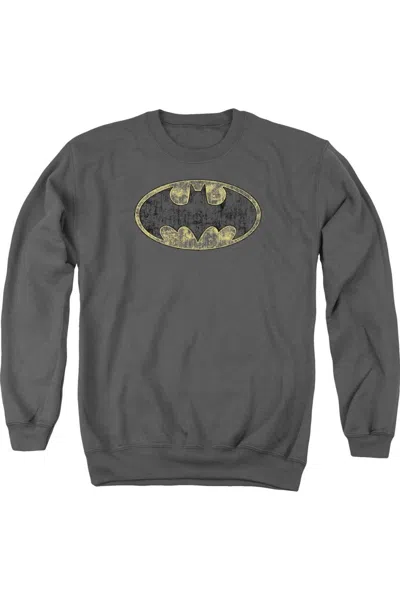 Gildan Batman Tattered Logo Adult Crewneck Sweatshirt In Pink