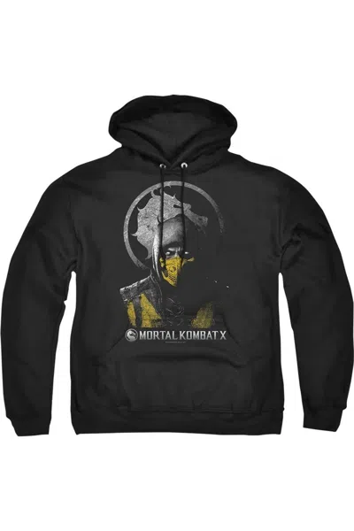 Gildan Mortal Kombat X Scorpion Bust Adult Pull Over Hoodie / Hooded Sweatshirt In Black