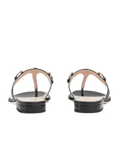 Gucci Women Horsebit Thong Sandals In Black