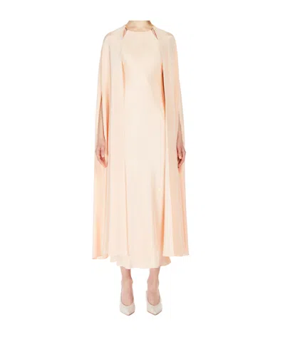 Max Mara Knee Length Dress With Back Tie Detail In Nude