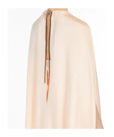 Max Mara Knee Length Dress With Back Tie Detail In Nude