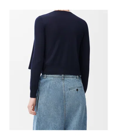 Loewe Layered Cropped Wool Cardigan In Blue