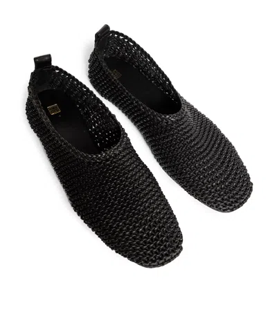 Totême Toteme Woven Leather Ballerina Flat In Black