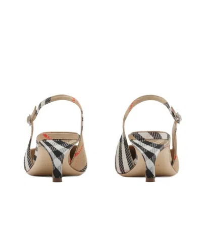 Burberry Women Dame Decollete With Check Motif In Brown