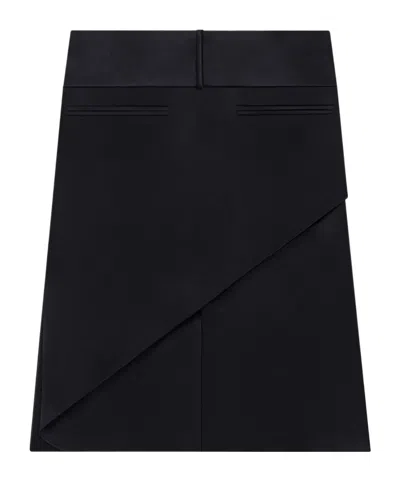 Courrèges Inifinity Satin Midi Skirt In Black