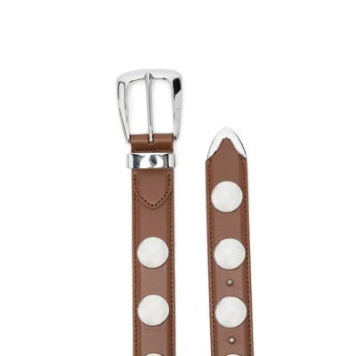 Khaite Biscuit Leather Benny Belt In Brown