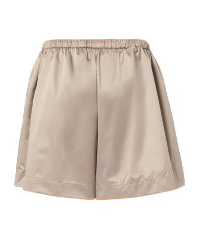 Fendi Technical Silk Shorts In Nude