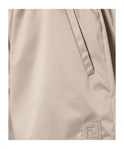 Fendi Technical Silk Shorts In Nude