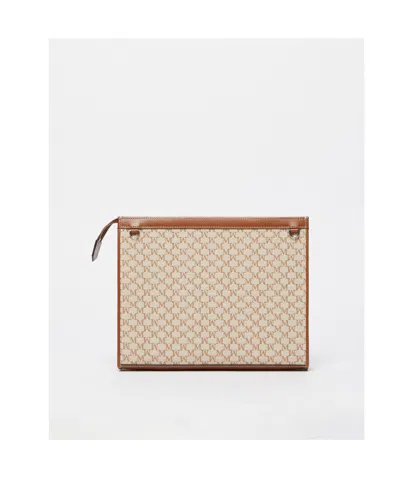 Max Mara Structured Rectangular Clutch With Detachable Chain Strap In Nude