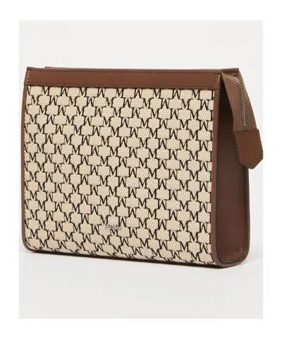 Max Mara Mmtrousses Logo Plaque Zip-up Wallet In Nude