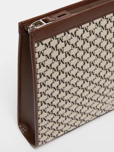Max Mara Monogram Chain Strap Rectangular Clutch In Nude