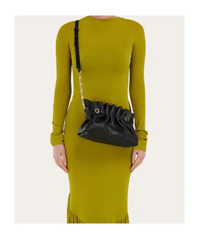 Ferragamo Soft-structured Shoulder Bag With Minimalist Design In Black