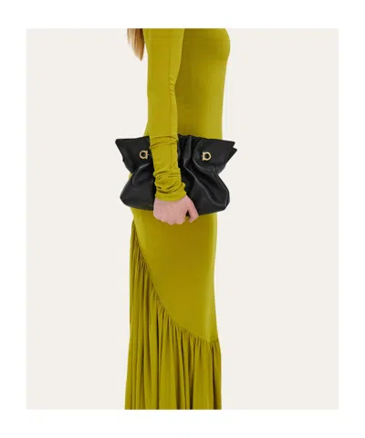 Ferragamo Soft-structured Shoulder Bag With Minimalist Design In Black