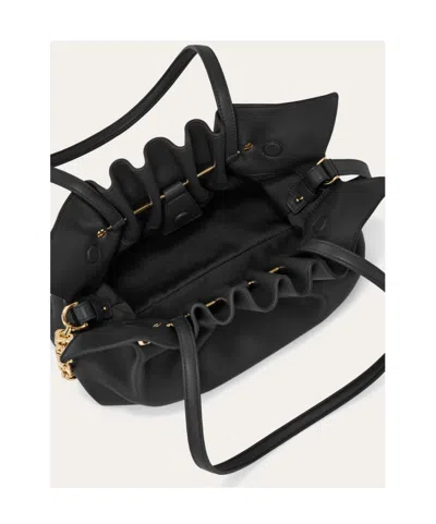 Ferragamo Soft-structured Shoulder Bag With Minimalist Design In Black