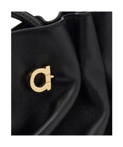 Ferragamo Soft-structured Shoulder Bag With Minimalist Design In Black