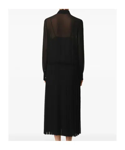 Ami Alexandre Mattiussi Lapel Long Sleeve Dress In Black